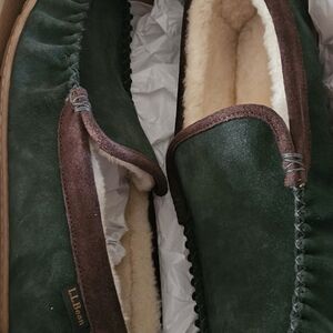 L.L. Bean Venetian Slipper in Forest GREEN and BROWN